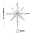 thumbnail image 2 of Christmas Star Tree Topper 9.84 Inch with LED Lights Battery Operated Glittering Hollow Out Design for Xmas Tree Decorations Home Party Festive Holiday Ornament Shimmering Decor(Battery Not Included), 2 of 5