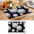 thumbnail image 6 of Black Grey Ball Placemats Set of 6 Modern Abstract Art Place Mats Indoor Wipeable Table Mats Washable Cloth Dining Table Placemats for Kitchen Holiday Party Home Decor 13x19 Inch, 6 of 9