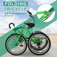 thumbnail image 2 of FICISOG 24-Inch Foldable Adult Tricycle for Women, 7 Speed Adult Folding Trikes with Rear Basket, Carbon Steel 3 Wheel Cruiser Trikes with Double-Wall Wheel Rims for Women Men Seniors, 2 of 8