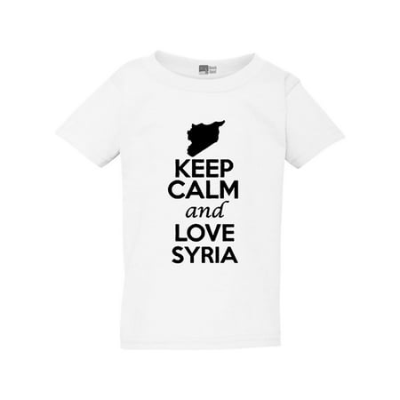 

Keep Calm And Love Syria Country Nation Patriotic Toddler Kids T-Shirt Tee