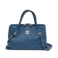 thumbnail image 1 of Pre-Owned Chanel Wild Stitch Women's Grained Calfskin Handbag,Shoulder Bag Navy (Good), 1 of 16