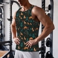 thumbnail image 5 of Lsque Deers In The Forest Pattern Mens Tank Tops Muscle Athletic Quick Dry Sleeveless Workout Fitness T Shirts Beach Tank Top, Loose-fit Sleeveless Shirt for Men-4X-Large, 5 of 7
