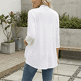 thumbnail image 5 of SOMER Women’s Cardigan 3/4 Sleeve Casual Open Front Loose Fit Lightweight Cardigan for Spring and Summer,2026 White Black, 5 of 6