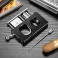 thumbnail image 4 of Cigar cutter five-in-one multifunctional cigar scissors stainless steel blade flat V-mouth scissors cigarette butt through needle cigar drill,明黄色, 4 of 9