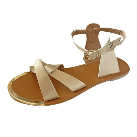 

ForestYashe sandals for Women Women s Casual Flat Open Toe Ccross Strap Plus Size Fashionable Beach Sandals Pu
