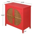 thumbnail image 3 of Sideboard Buffet Cabinet with 2 Rattan Doors, Freestanding Wood Accent Storage Cabinet Console Table, 3 of 8