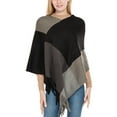 thumbnail image 2 of SWSMCLT Women's Plaid Sweater Poncho Casual Wrap Tassel Fringe Crochet Knit Ponchos and Wraps Soft Winter Warm Blanket Shawl Pashmina Cape Sweater Grey One Size, 2 of 3