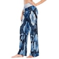 thumbnail image 3 of Women's Long Sleep Pants Home Pants Sleep Pants Wide-Leg Pants Design Elastic Fabric Casual Pants L Vibrant Blue Flowers, 3 of 7