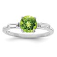 thumbnail image 1 of Sterling Silver Rhodium Peridot & CZ Ring Size 8, 1 of 3