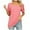 Pink, variant on Otvok Womens Tops Solid Square Collar Ruffled T-Shirt Short Sleeve Loose Blouse