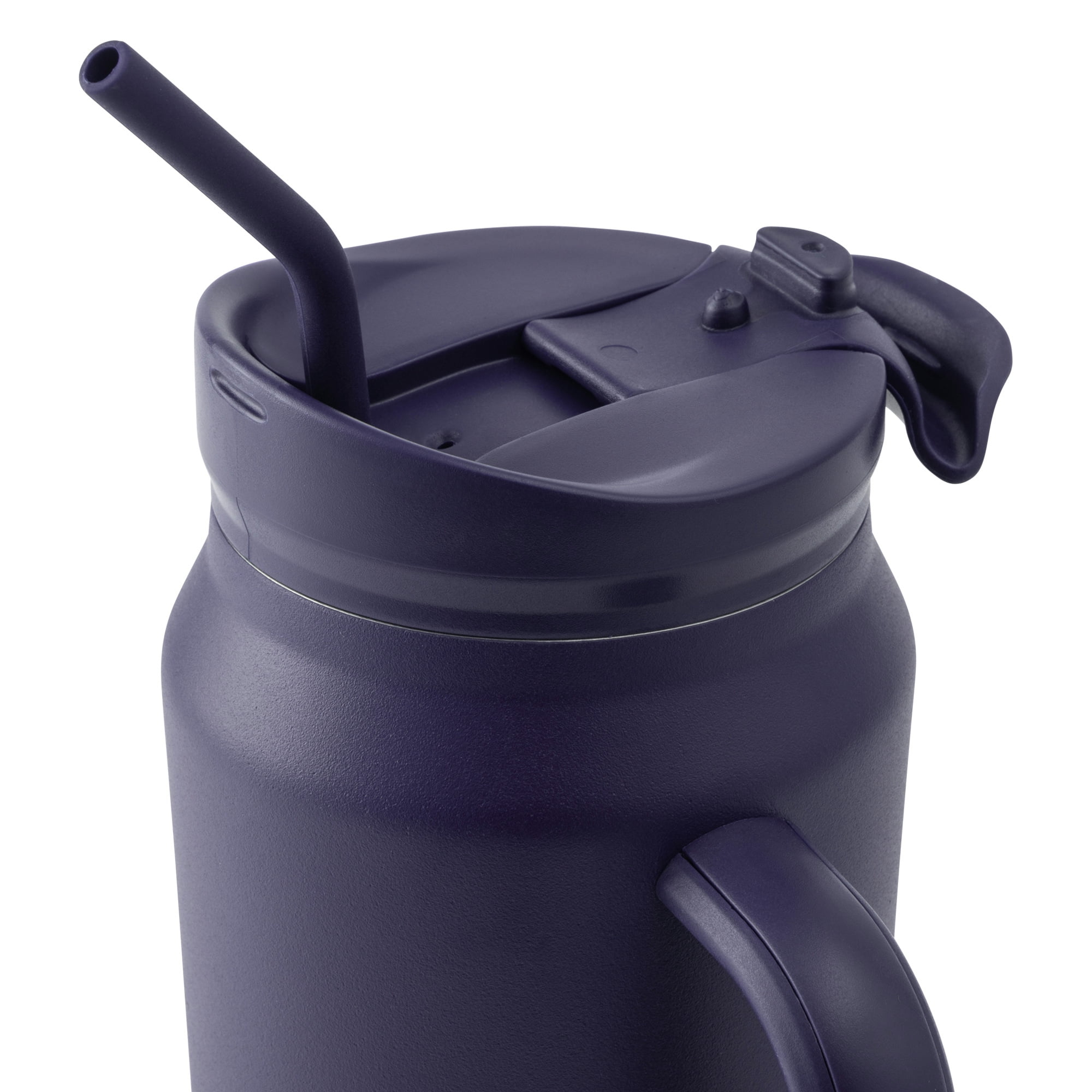 TAL Stainless Steel Basin Travel Mug with Silicone Straw 30 oz, Purple