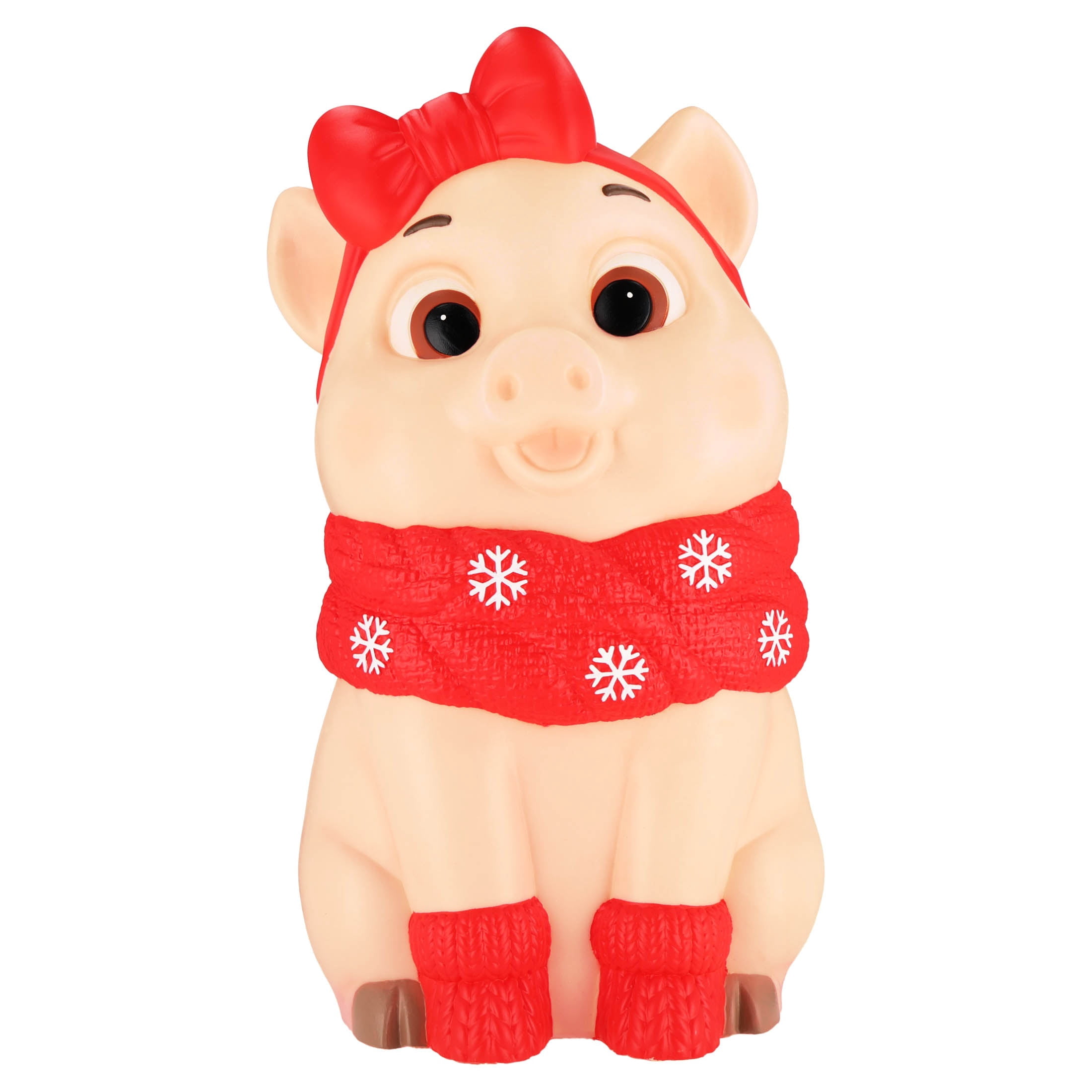 Lighted Blow Mold Pig Indoor/Outdoor Christmas Decoration, Multicolor, 24", by Holiday Time