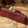 thumbnail image 5 of Under $1 Pencil Case, Vintage Handmade Soft Faux Leather Large Capacity Zipper Pen Pouch, Stylish Stationery Organizer for College Office Travel by PALIFEUR, 5 of 7