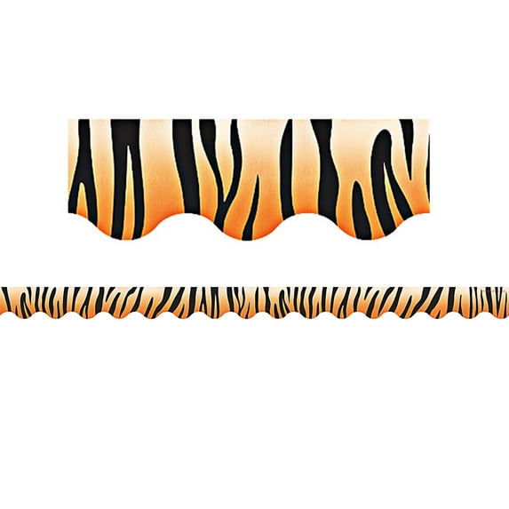 Teacher Created Resources TCR4750 Tiger Print Scalloped Border Trim