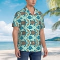 thumbnail image 3 of Balery Turtles And Seahorses Camisas hawaianas de manga corta para hombre, camisas playeras de corte holgado, camisas de vacaciones con botones,X-Large, 3 of 7