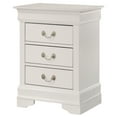 thumbnail image 2 of Glory Furniture Louis Phillipe 3 Drawer Nightstand in White, 2 of 5