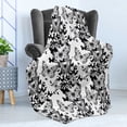 thumbnail image 4 of Black and White Soft Flannel Fleece Blanket, Starry Night Drifter Butterfly Silhouettes Monochrome Sketch Style Fauna, Cozy Plush for Indoor and Outdoor Use, 70" x 90", Black White, by Ambesonne, 4 of 5