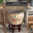 thumbnail image 4 of Red Lantern Large 18" Rose Medallion Porcelain Fishbowl Planter, 4 of 6
