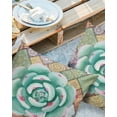 thumbnail image 2 of Pack of 2 Outdoor Pillow Covers, Watercolor Green Tropical Succulent Mandala Pattern Waterproof Square Throw Pillowcase Cushion Decorative Pillow Covers for Couch Patio Tent, 24x24 in, 2 of 6