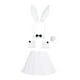 thumbnail image 4 of Conjunto de disfraz de conejito, diadema con orejas de conejo y cola para Halloween. Blanco, 4 of 9