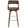 thumbnail image 4 of Carson Carrington  Alingsas 30" Fixed-Height Bar Stool with Bent Wood Legs & Round Footrest (Set of 2) Standard Cream/Walnut Chrome Finish,Walnut, 4 of 4
