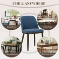 thumbnail image 4 of Modern Upholstered Dining Chairs Set of 4 — Fabric Padded Side Chairs with Solid Wood Legs, Ideal for Kitchens and Dining Rooms,Blue, 4 of 7