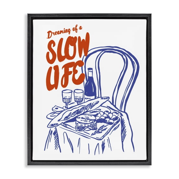 Stupell Industries Eclectic Dreaming Of A Slow Life Black Floating Frame Canvas Art, 17 x 21, by The Prints Vibe