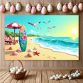 thumbnail image 4 of Beach Backdrop Banner Surfboard Design Ocean Coastal Scene Decor for Parties Events Photo Background Seaside Summer Vibes Holiday Celebration, 4 of 5