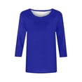 thumbnail image 5 of CONZONE Womens Summer T-Shirts 3/4 Sleeve T Shirts for Women Casual Crew Neck Solid Color Lightweight Tees Soft Cozy Tops, 5 of 5