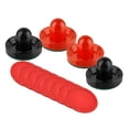 thumbnail image 4 of 4 empujadores de Air Hockey y 8 discos estándar Zulema con fondo de fieltro verde tamaño grande 96 mm Negro y rojo, 4 of 8
