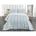 thumbnail image 3 of Ambesonne Shark Quilted Bedspread Set 3 Pcs, Dangerous Deep Seas, Queen Size, Blue Navy Blue Grey, 3 of 5