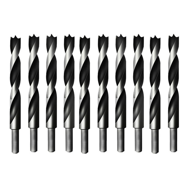 HonHaione 10pcs High Carbon Steel Straight Shank Twist 3 Brad Point Drill  Bits (5mm) 