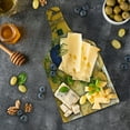 thumbnail image 5 of Yellow and Blue Cutting Board, Traditional Greek House Door with Flowers and Tree Mediterranean Scenery, Tempered Glass Cutting and Serving Board, Wine Bottle Shape, Multicolor, by Ambesonne, 5 of 5