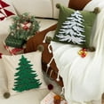 thumbnail image 3 of Fennco Styles Embroidered Christmas Tree Filled Throw Pillow with Pom Pom 18" W x 18" L - White Festive Cushion for Home, Christmas, Winter Holidays Décor, and Special Occasions, 3 of 9