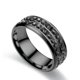 thumbnail image 2 of Anillo de acero de titanio con doble fila de diamantes, anillo de acero inoxidable de moda para parejas, joyería para mujer, 2 of 6