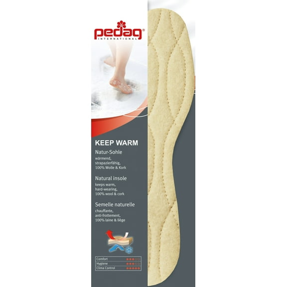 Keep Warm Natural Insoles with Wool, Cork and Felt, US 12L/9M/EU42