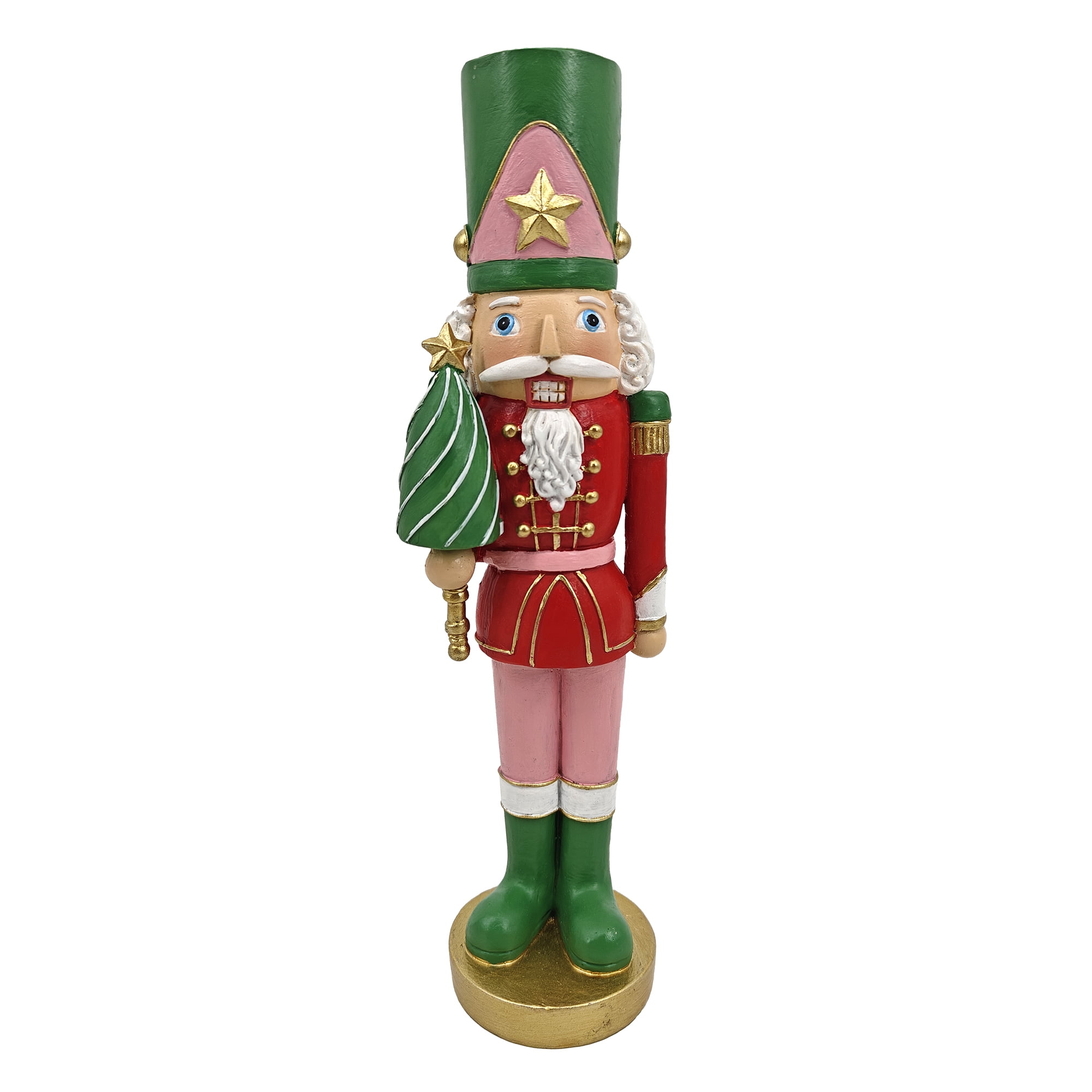 Holiday Time Resin Nutcracker With Tree