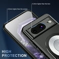 thumbnail image 3 of Magnetic Case for Google Pixel 8 with Hidden Kickstand, [Mag-Safe Charging] [Military-Grade Drop Protection] Rugged Heat Dissipation Frosted Back Phone Case for Google Pixel 8, Black, 3 of 11