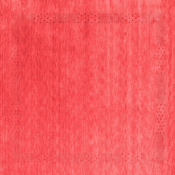 Ahgly Company Indoor Square Abstract Red Contemporary Area Rugs, 5' Square