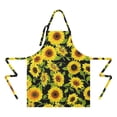 thumbnail image 2 of Black Green Leaf Sunflower Pattern Apron-Garden Aprons for Women with Pockets-Cotton Linen Waterproof Kitchen Cooking Gardening Aprons Adjustable for Kitchen,Cooking,BBQ and Salon 33x27 Inch, 2 of 7