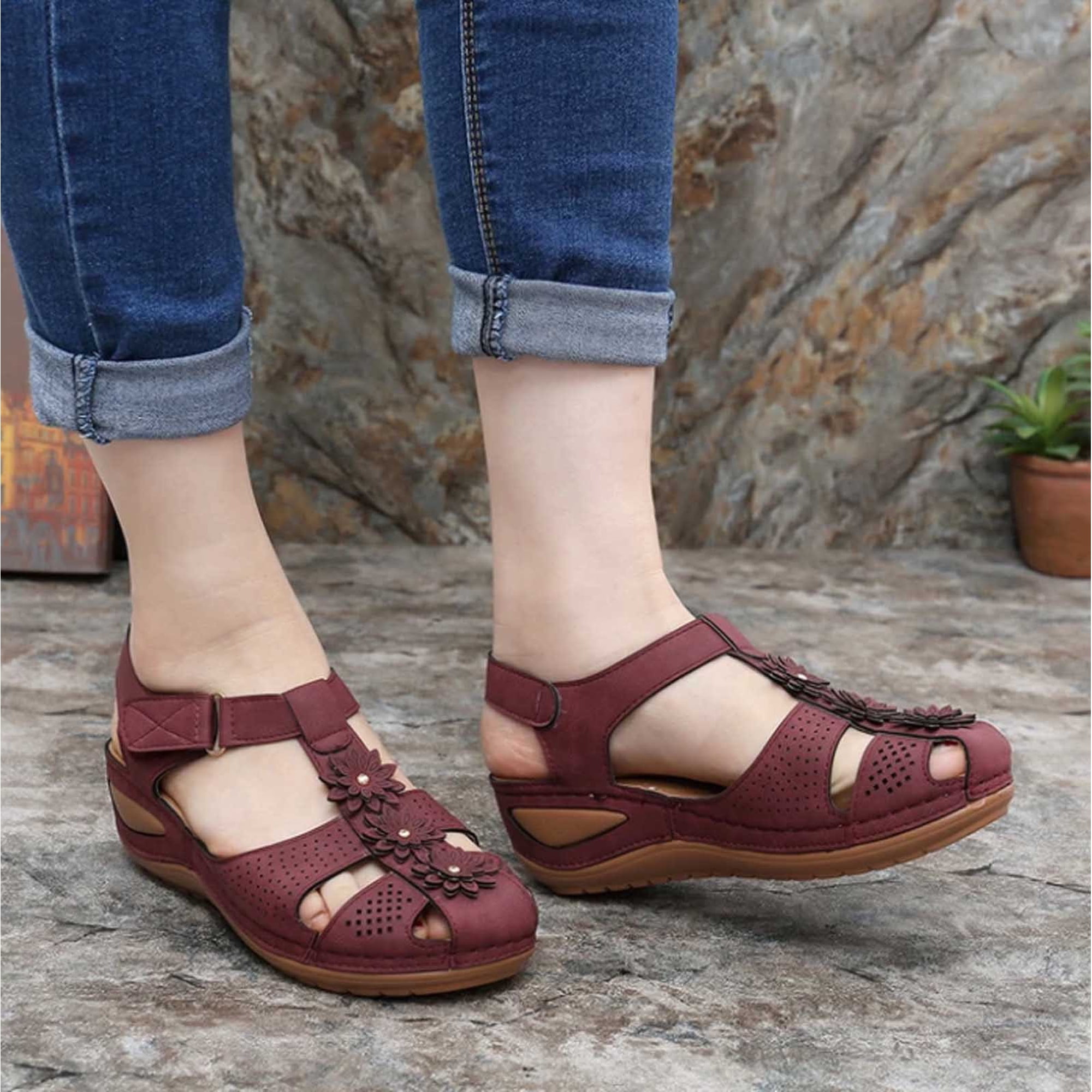 Sandales compensées pour femme plateforme d'été confortables avec boucle orthopédique flexible Mode Espadrilles Talon décontracté Antidérapant Bout ouvert Fête Plage Randonnée, bleu, 36 EU Sandales compensées pour femme plateforme d'été confortables avec boucle orthopédique flexible Mode Espadrilles Talon décontracté Antidérapant Bout ouvert Fête Plage Randonnée, bleu, 36 EU
