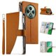 thumbnail image 1 of Funda cartera GANGXUN para OPPO Reno 12F , cuero PU con tarjetero, cremallera, correa de mano, soporte y protección 668°, 1 of 6