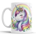 thumbnail image 1 of Taza de Cerámica Para Café Unicornio Floral y Arcoíris Genérico Bob ESPONJA, 1 of 2