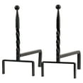 thumbnail image 4 of Modern Ember Bowmore 9" W x 18.75" H x 14.75" D Firewood Andirons for Fireplaces - Black, 4 of 8