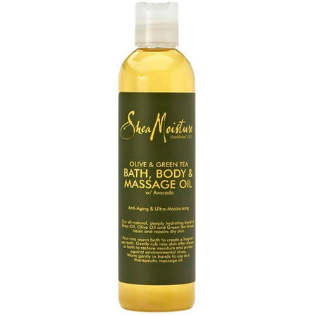 - SheaMoisture Olive & Green Tea Bath, Body, & Massage Oil, 13 fl oz