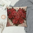 thumbnail image 2 of Creowell Valentines Day Pillow Covers Hello Valentine Gnome Roses Flower Heart I Love You More Throw Pillow Cases Spring Farmhouse Decorations Cushion Cover Red 20x20in, 2 of 5