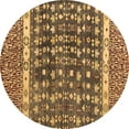 thumbnail image 1 of Ahgly Company Indoor Round Abstract Brown Modern Area Rugs, 7' Round, 1 of 4