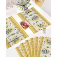 thumbnail image 5 of Easter Placemats Set of 6, Gold Egg Bunny Blue Flowers Placemat for Dining Table Decorations, Spring Plant Leaf Place Mats, Spring Table Mats for Kitchen Dinner Seasonal Holiday Party Decor, 5 of 6