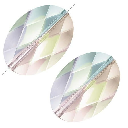 Swarovski Crystal Oval Beads - Swarovski Crystal, #5050 Oval Beads 14mm, 2 Pieces, Crystal AB