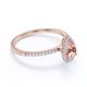 thumbnail image 4 of JeenMata Anillo de Compromiso de 1,25 Uds con Morganita en Forma de Pera Creada en Laboratorio y Halo de Moissanita en Oro Rosa de 18 K sobre Plata, 4 of 6
